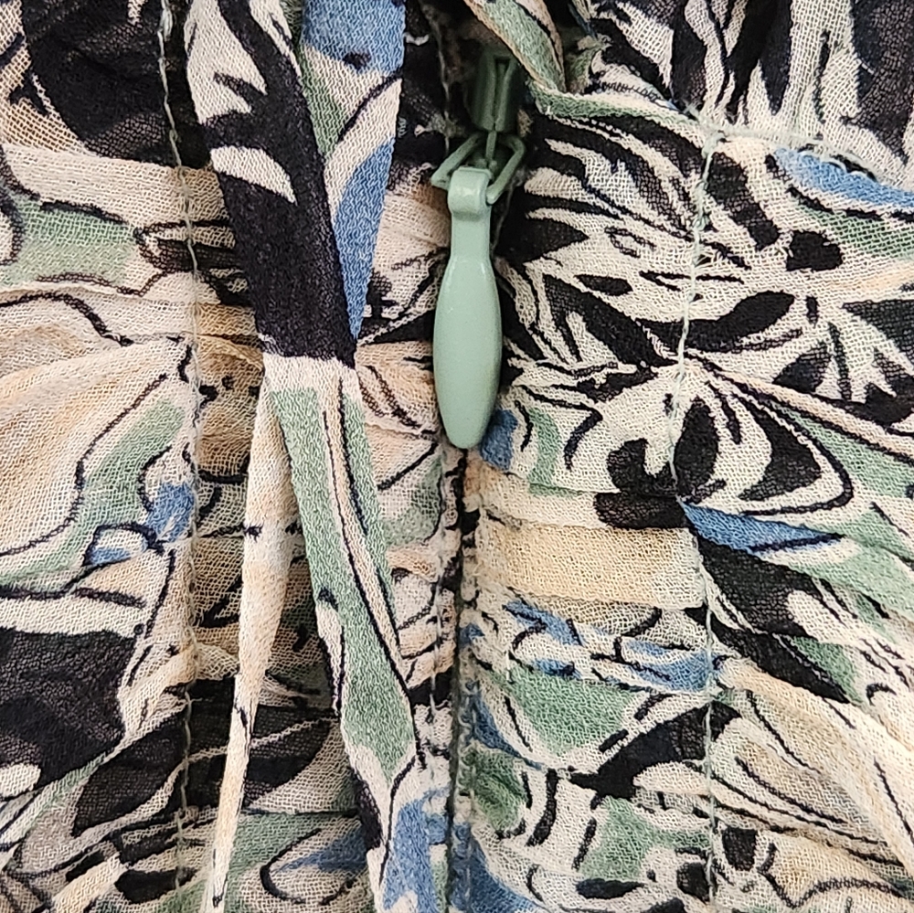 Veronica Beard Silk Dress Maggie Floral Print 3/4 Sleeve Shirred Mini Blue Sz 4 - Picture 10 of 16